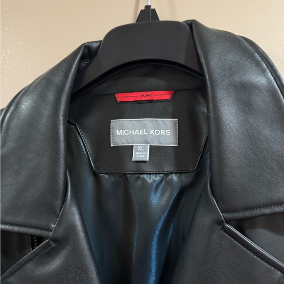 Michael Kors Black Leather Moto Jacket - Picture 2 of 4